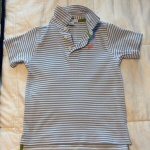 The Beaufort Bonnet Company Blue and White Striped Polo